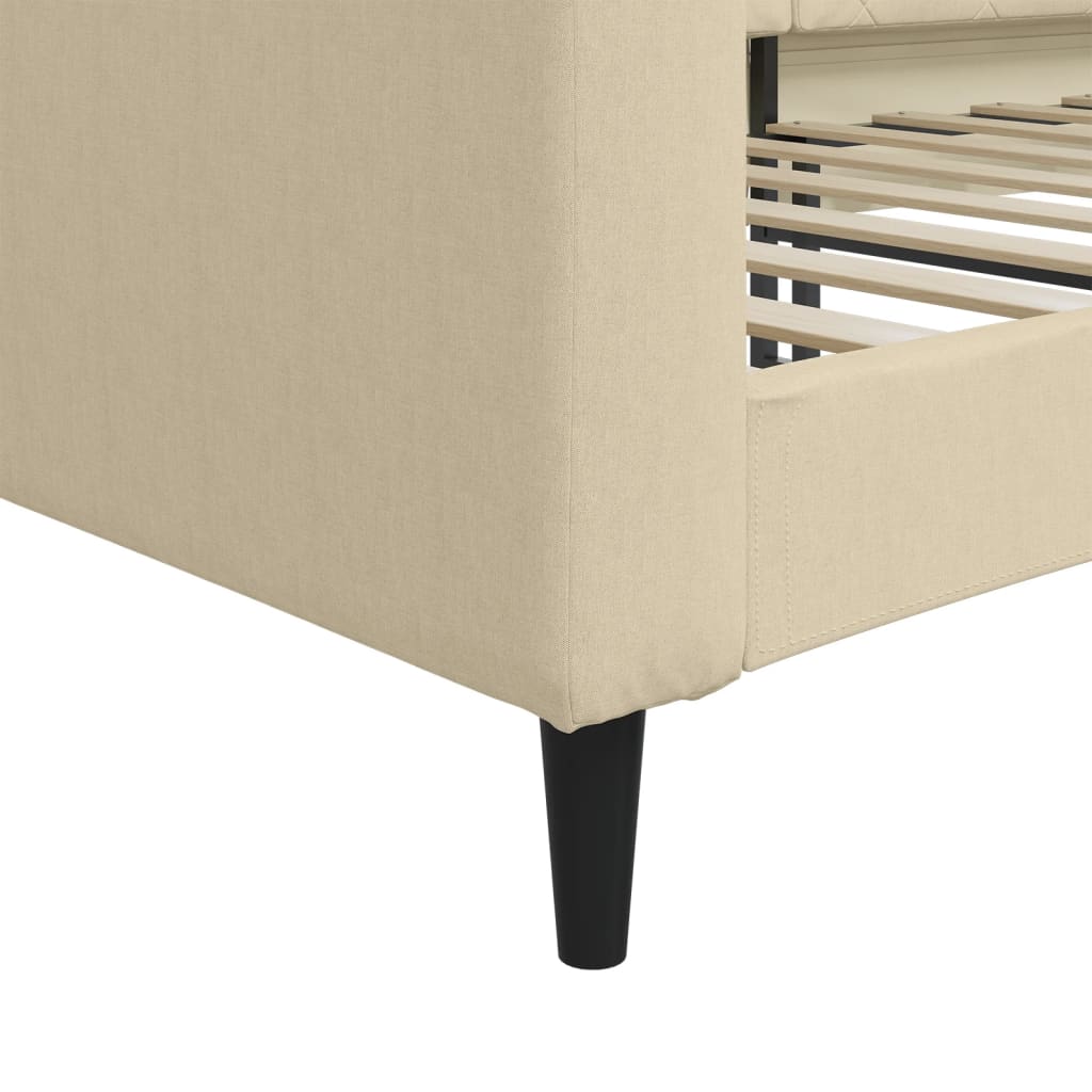 Sofá-cama 80x200 cm tecido cor creme