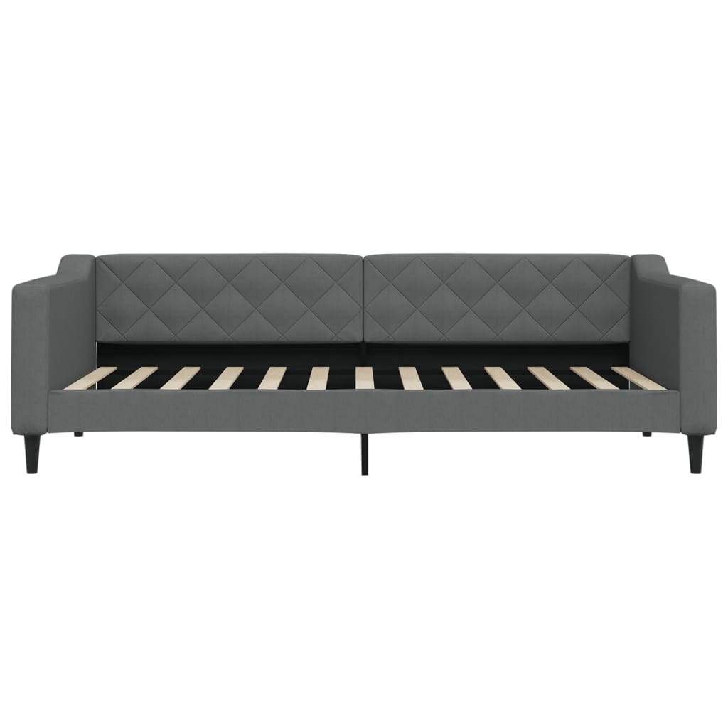 Sofá-cama 90x200 cm tecido cinzento-escuro