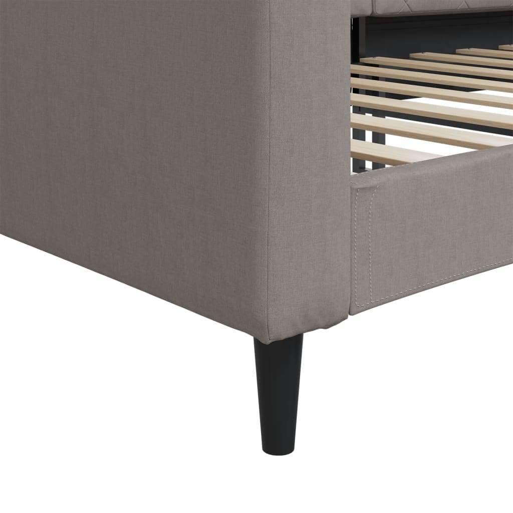 Sofá-cama 90x200 cm tecido cinzento-acastanhado