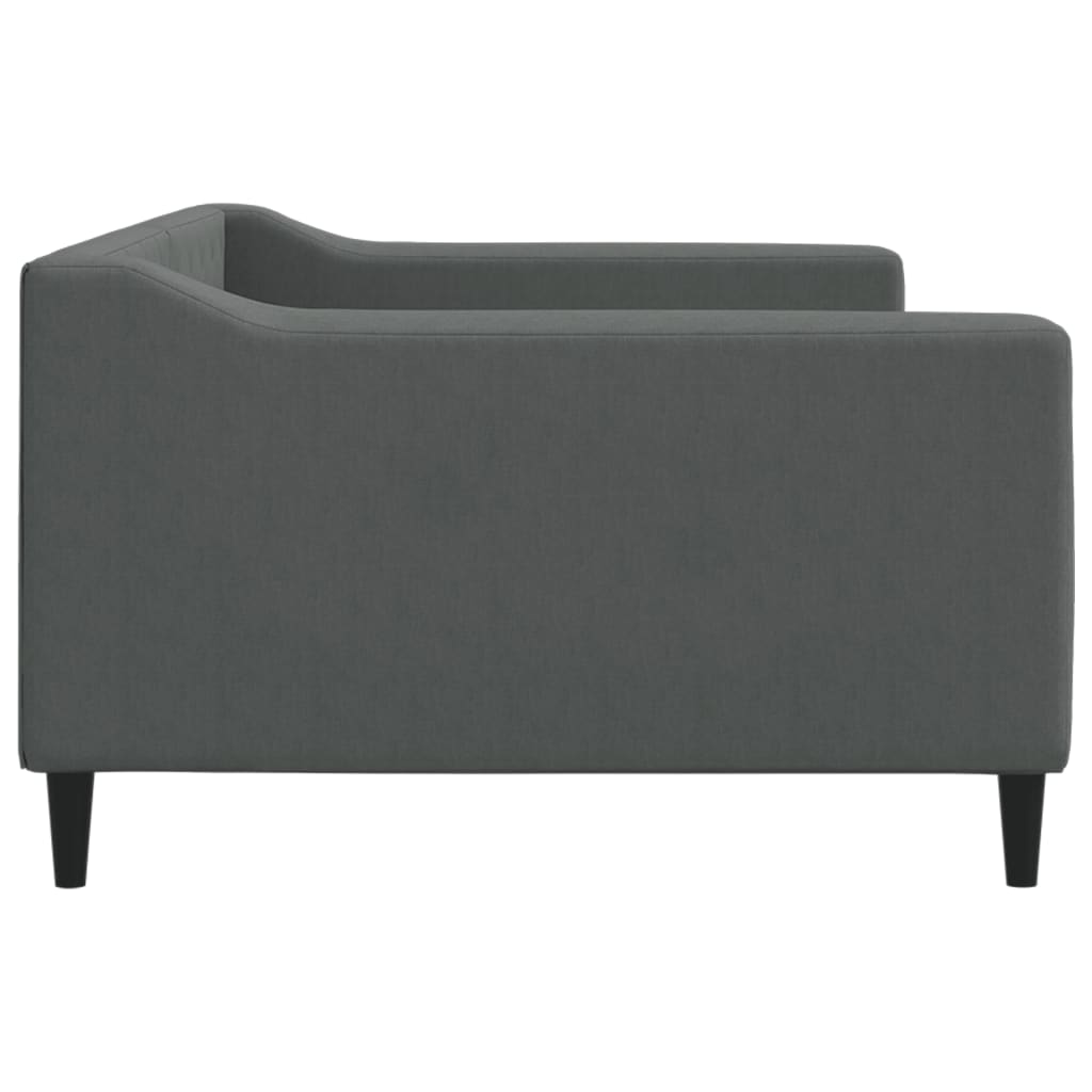 Sofá-cama 100x200 cm tecido cinzento-escuro