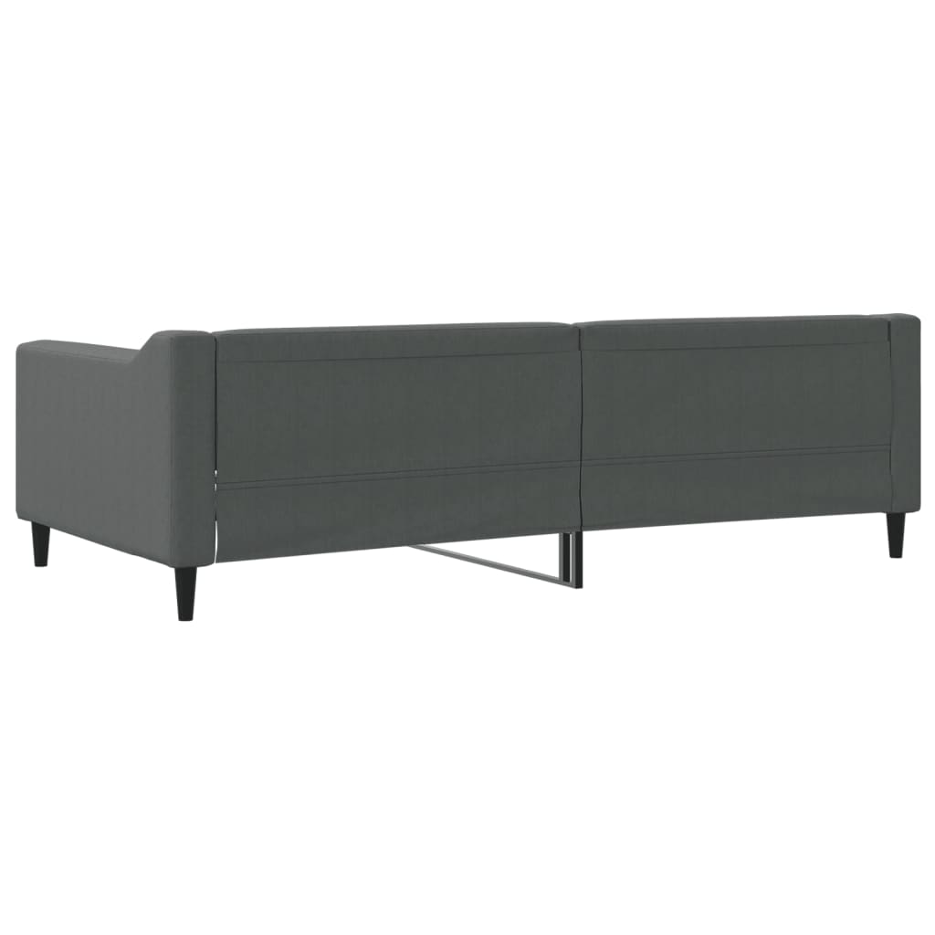 Sofá-cama 100x200 cm tecido cinzento-escuro
