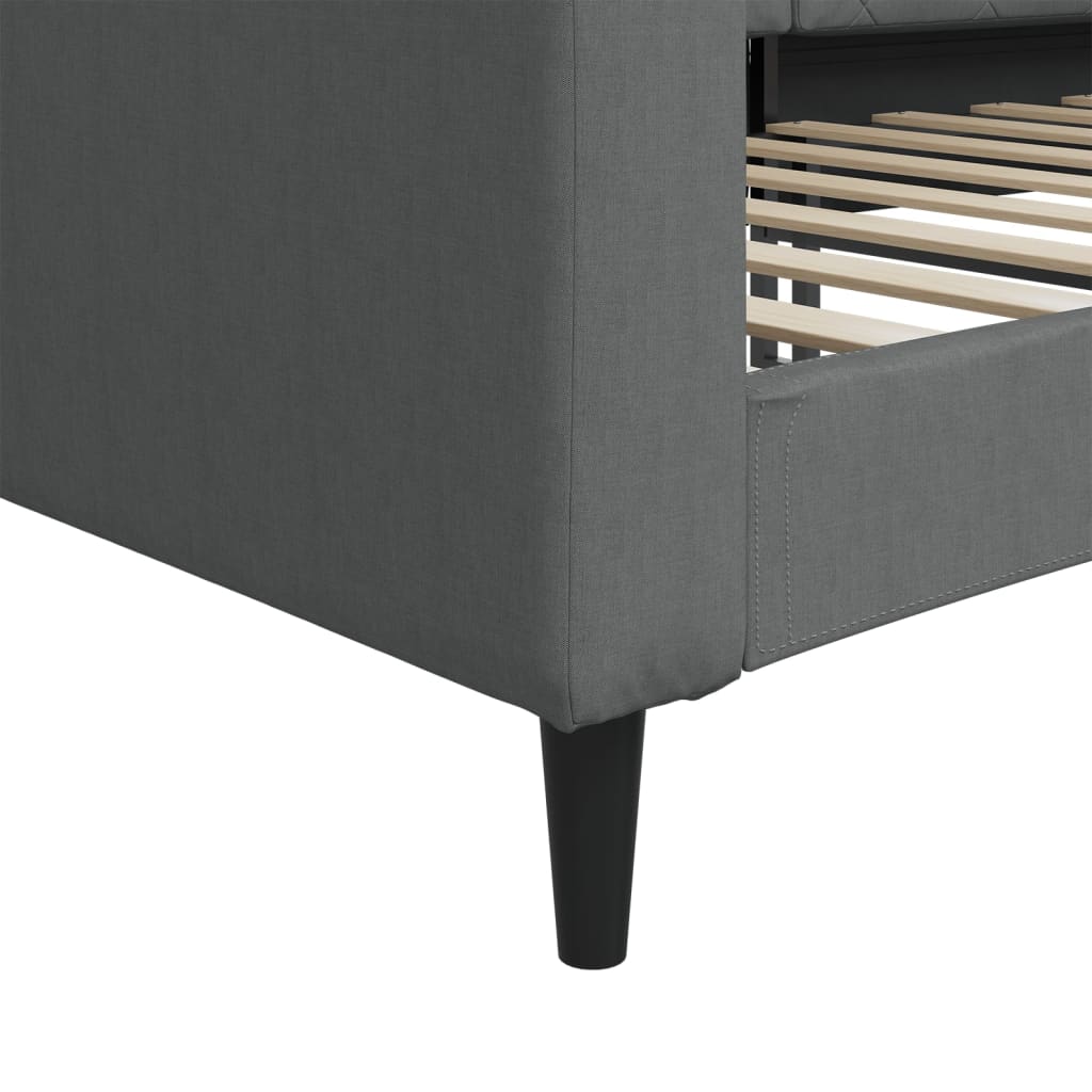 Sofá-cama 100x200 cm tecido cinzento-escuro