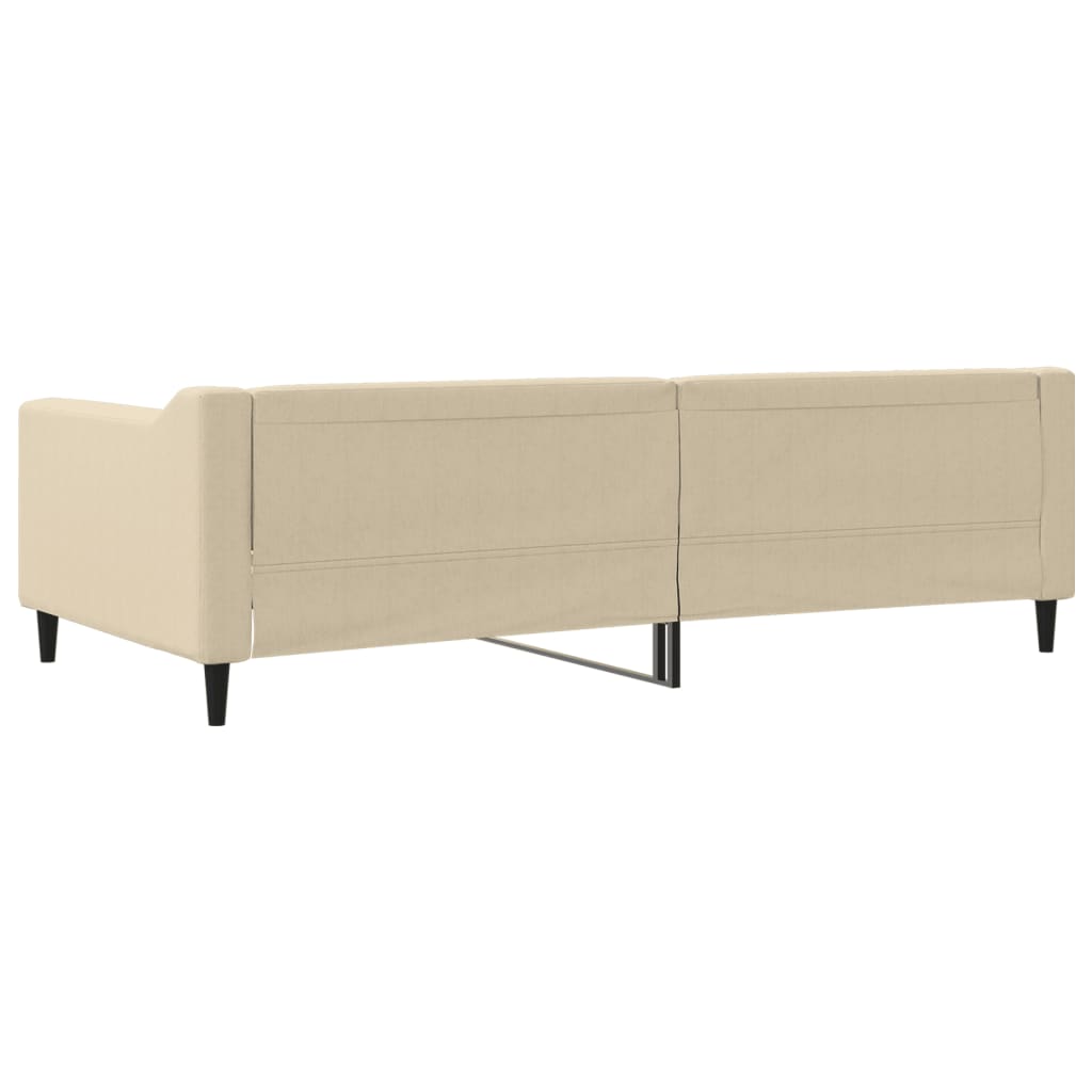 Sofá-cama 100x200 cm tecido cor creme