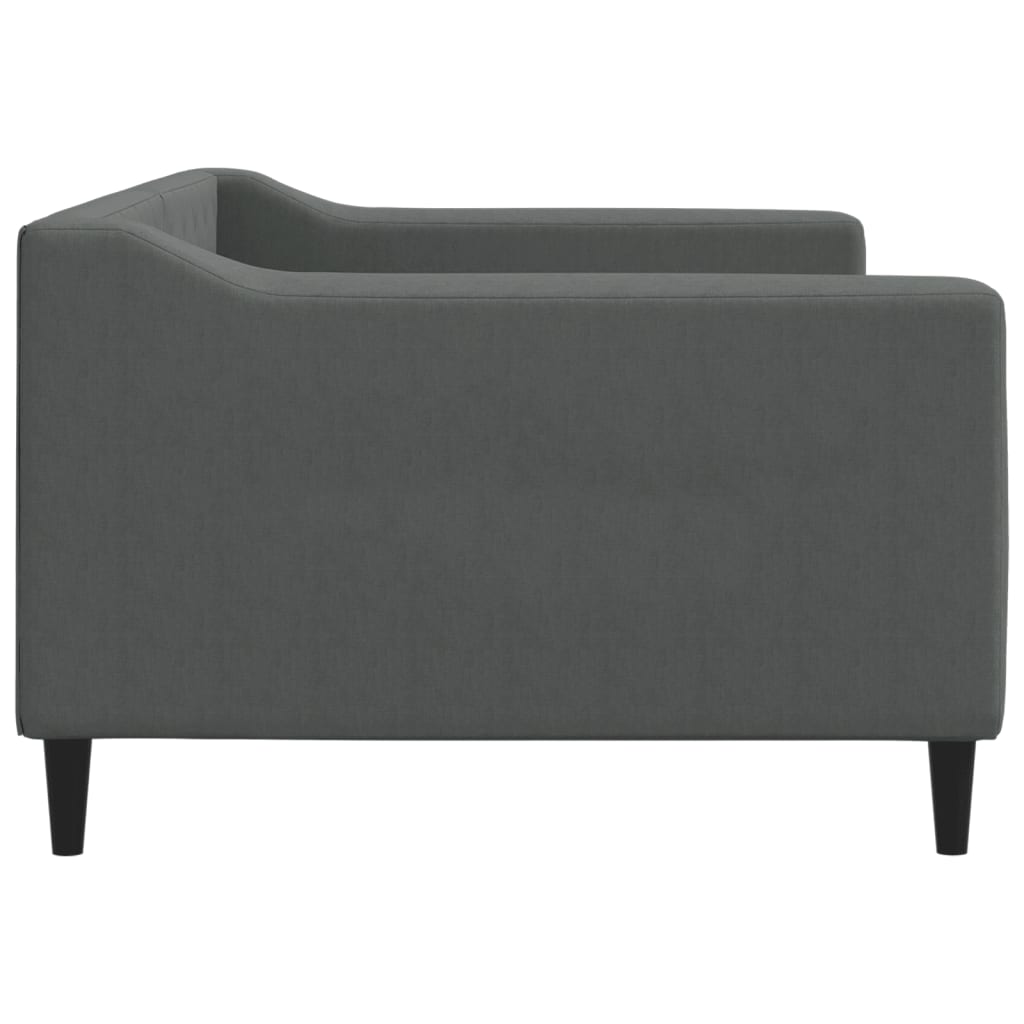 Sofá-cama 90x190 cm tecido cinzento-escuro