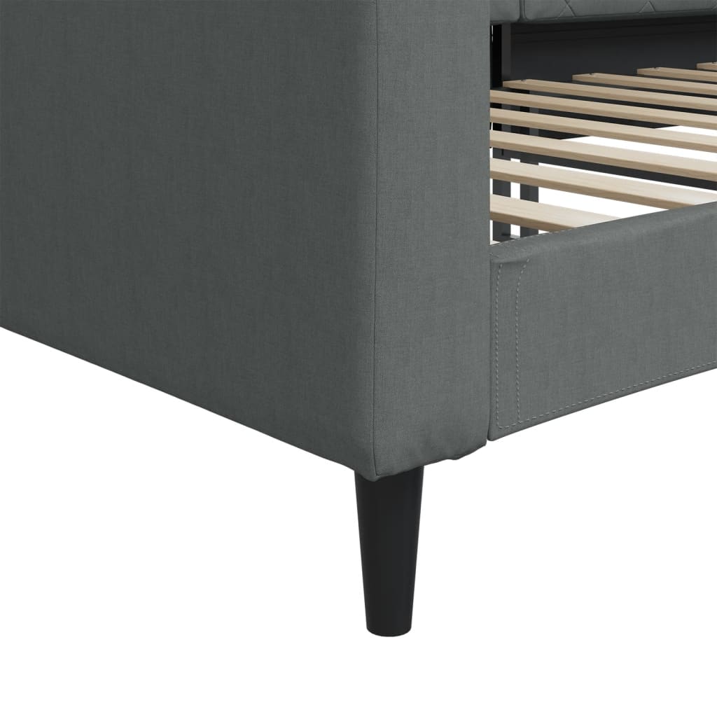 Sofá-cama 90x190 cm tecido cinzento-escuro