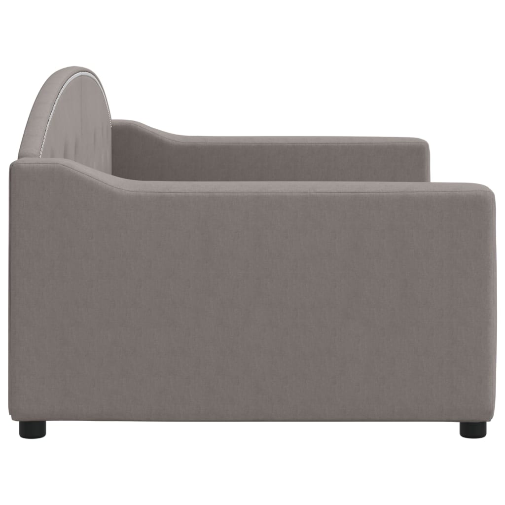 Sofá-cama 90x200 cm tecido cinzento-acastanhado