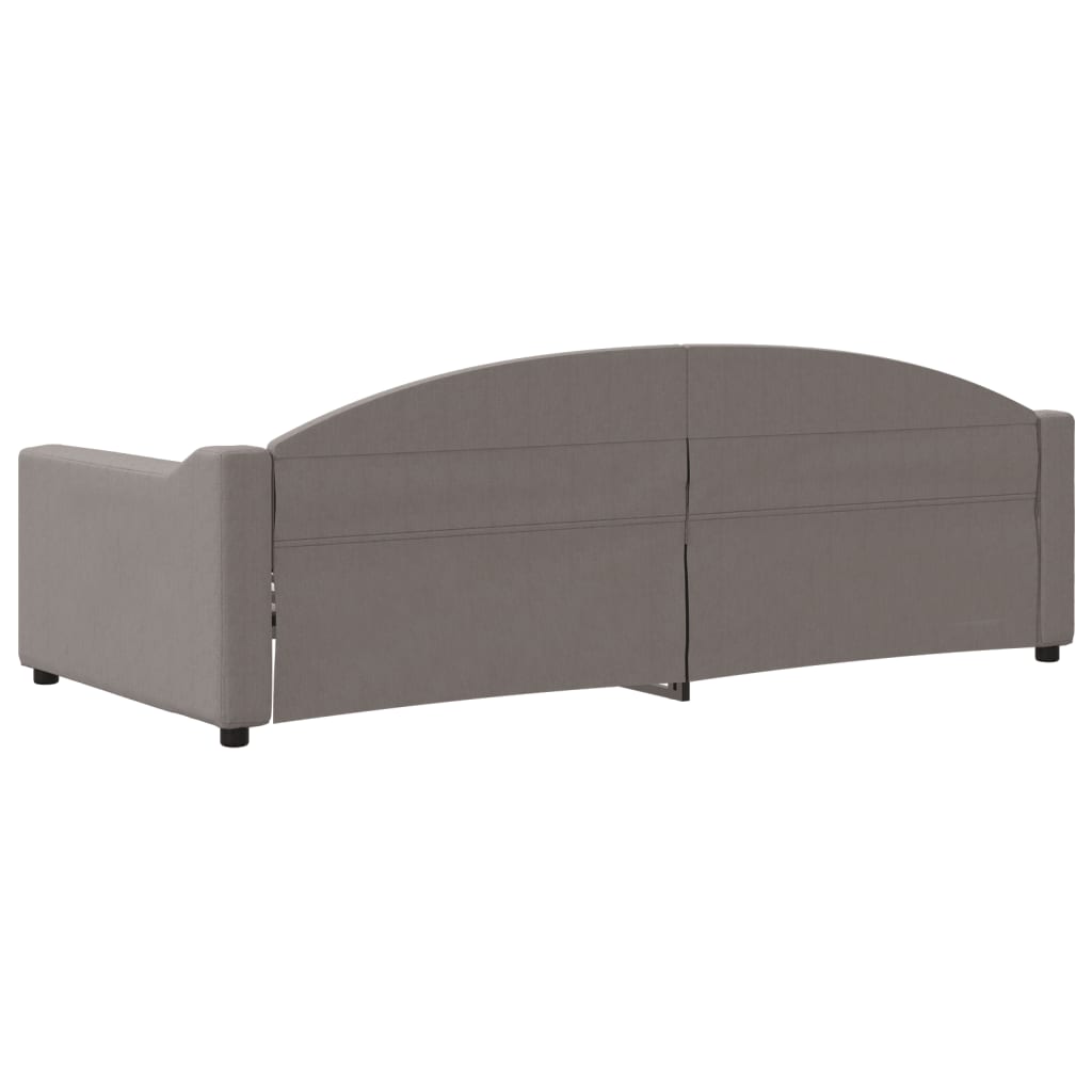 Sofá-cama 90x200 cm tecido cinzento-acastanhado