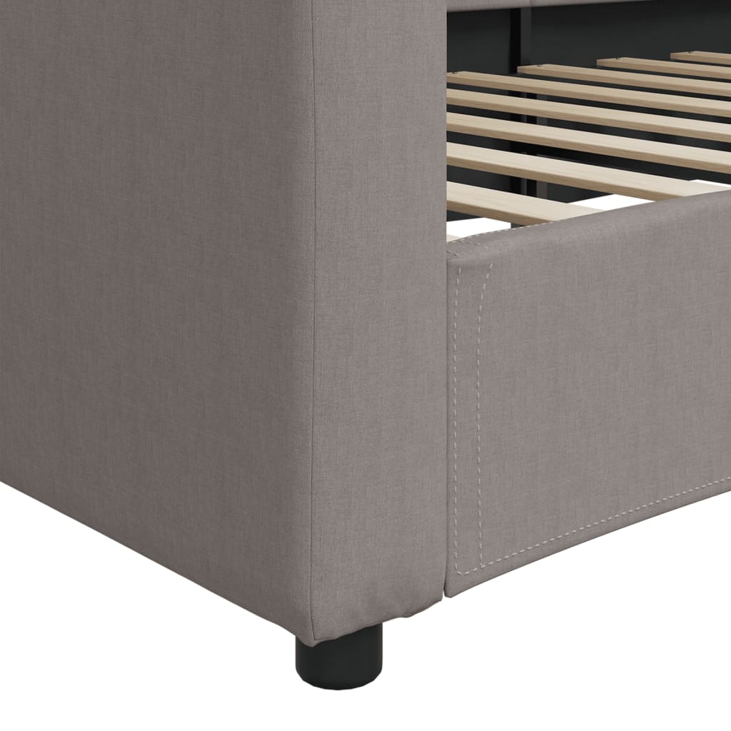 Sofá-cama 90x200 cm tecido cinzento-acastanhado