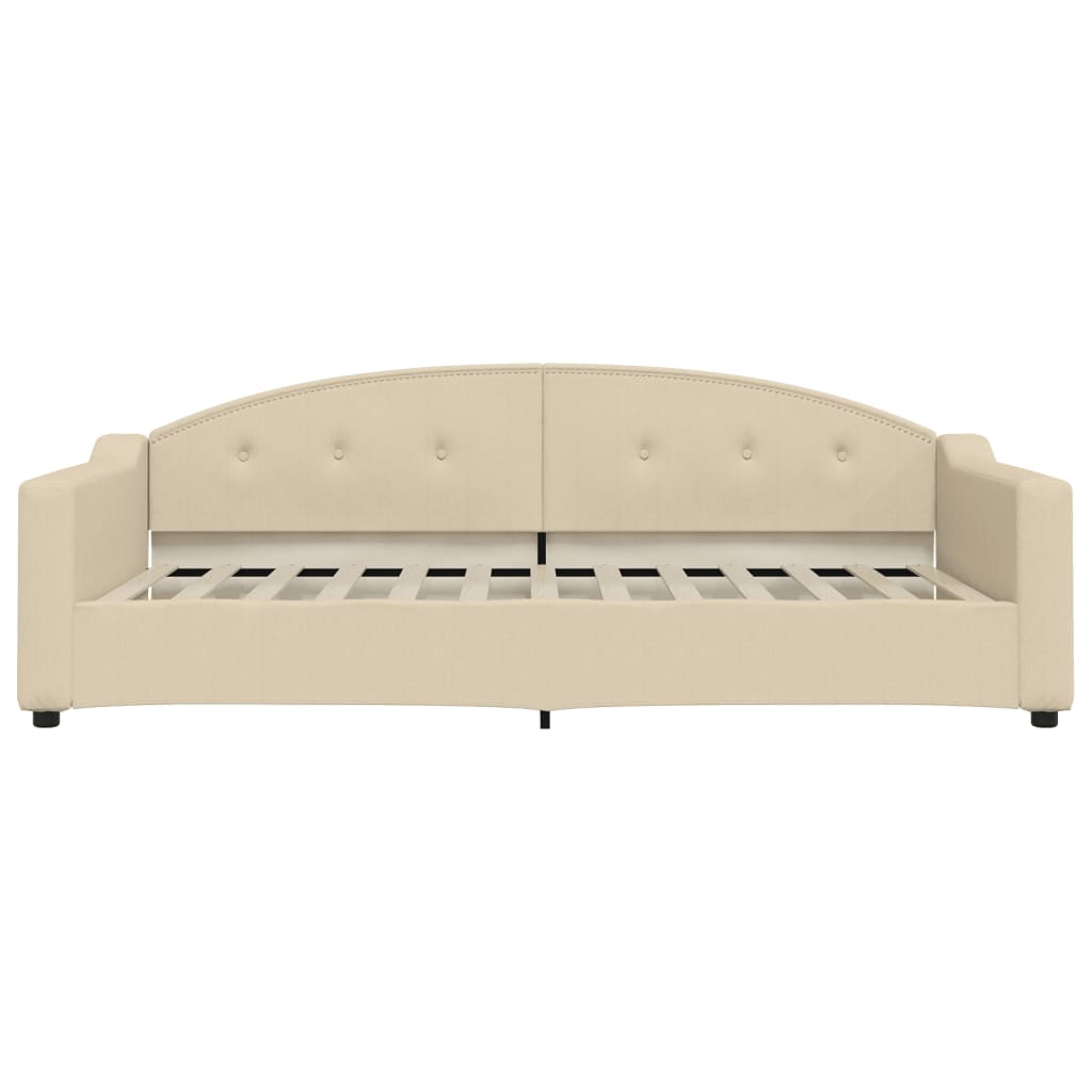 Sofá-cama 100x200 cm tecido cor creme