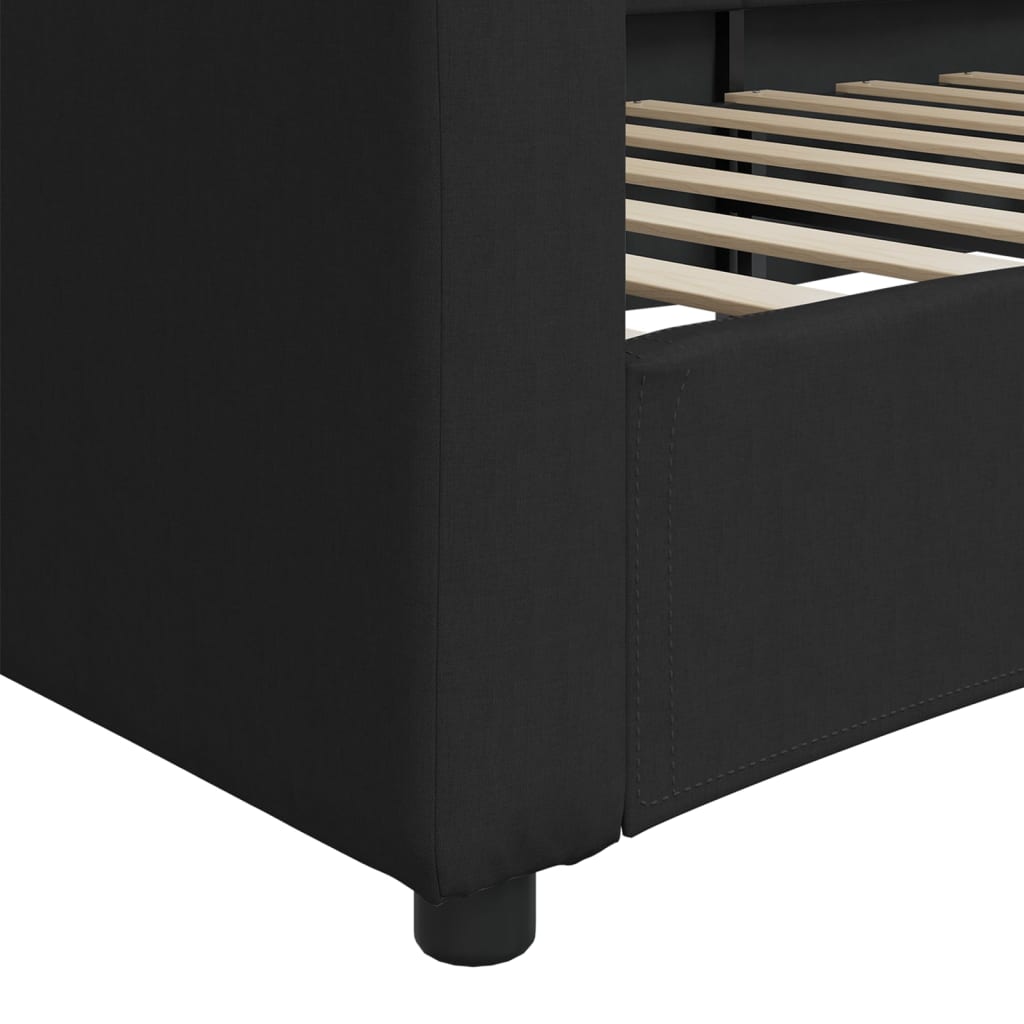 Sofá-cama 90x190 cm tecido preto