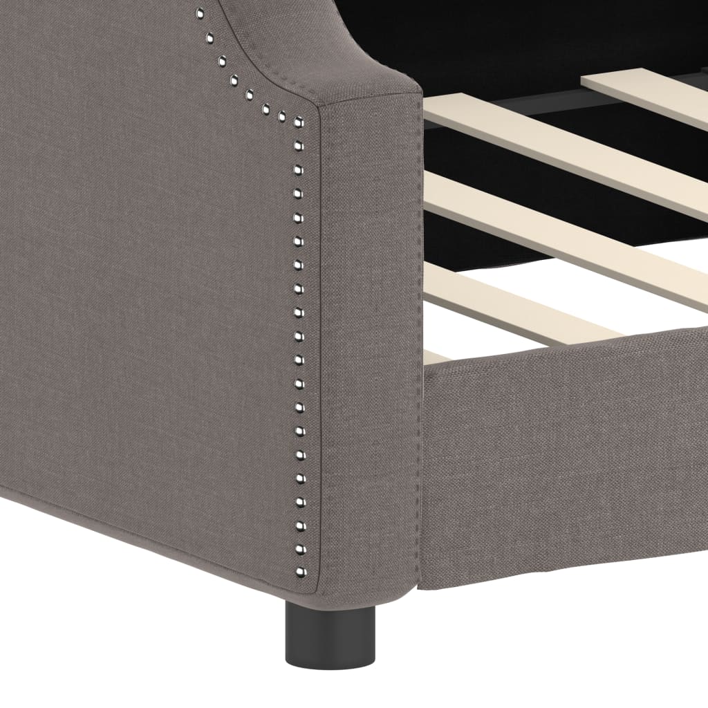 Sofá-cama 80x200 cm tecido cinzento-acastanhado