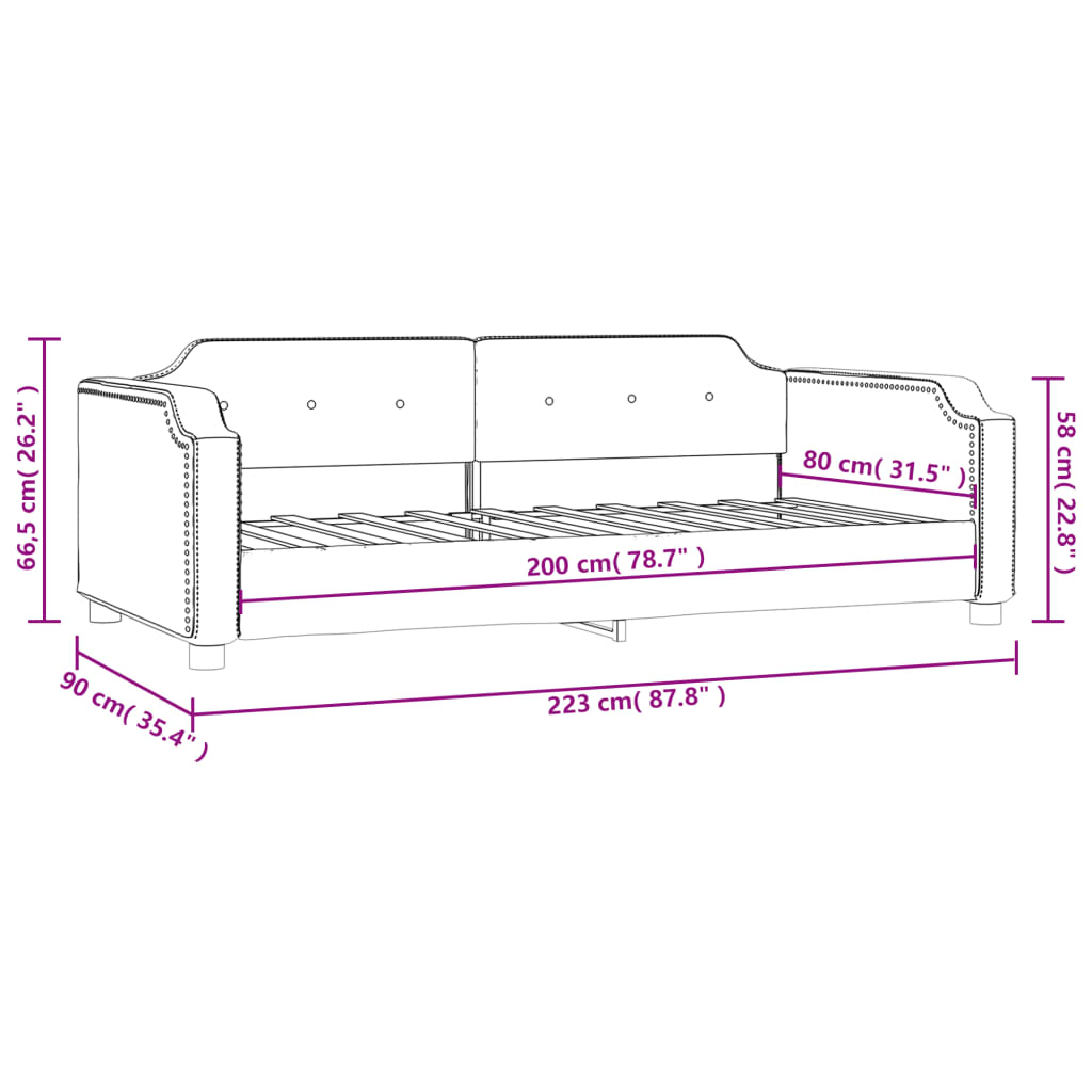 Sofá-cama 80x200 cm tecido cinzento-acastanhado