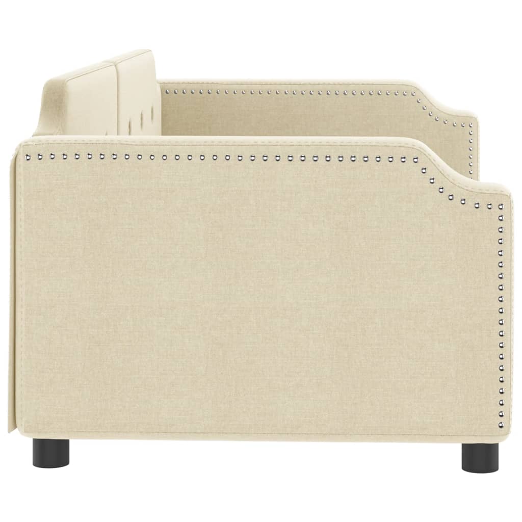Sofá-cama 90x200 cm tecido cor creme