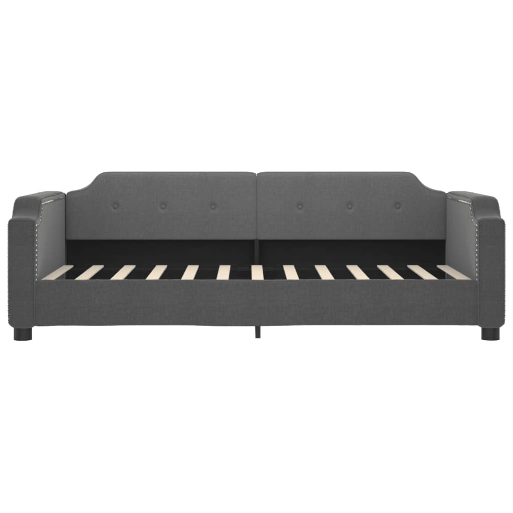 Sofá-cama 100x200 cm tecido cinzento-escuro