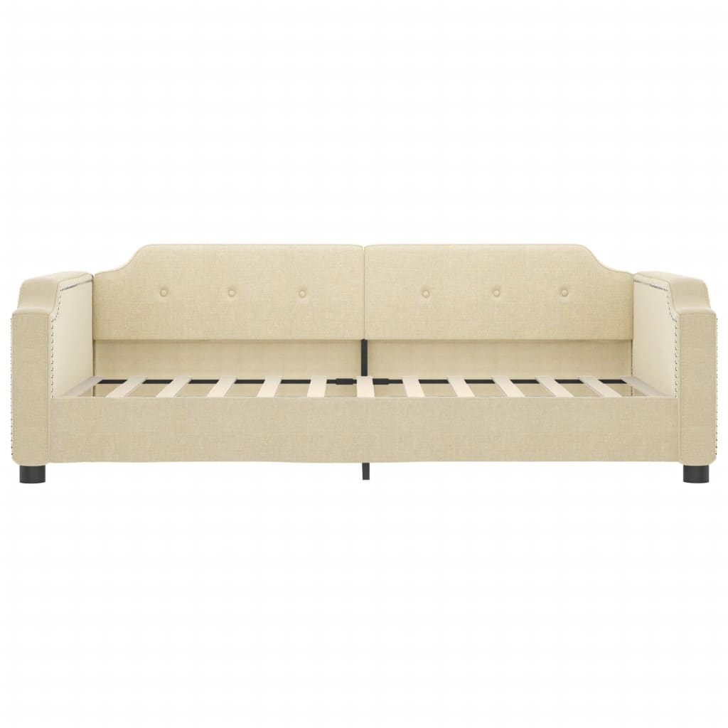 Sofá-cama 100x200 cm tecido cor creme