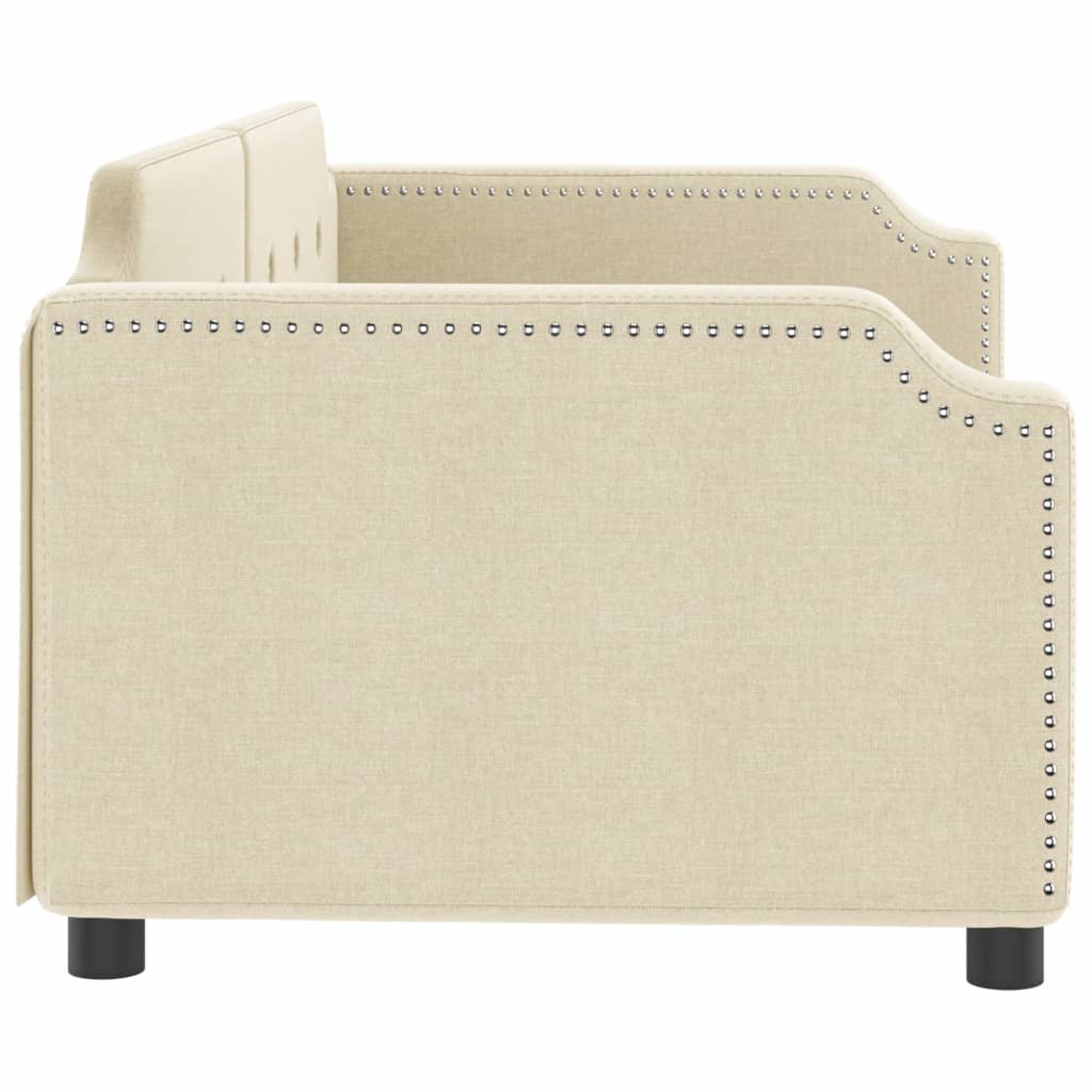 Sofá-cama 100x200 cm tecido cor creme