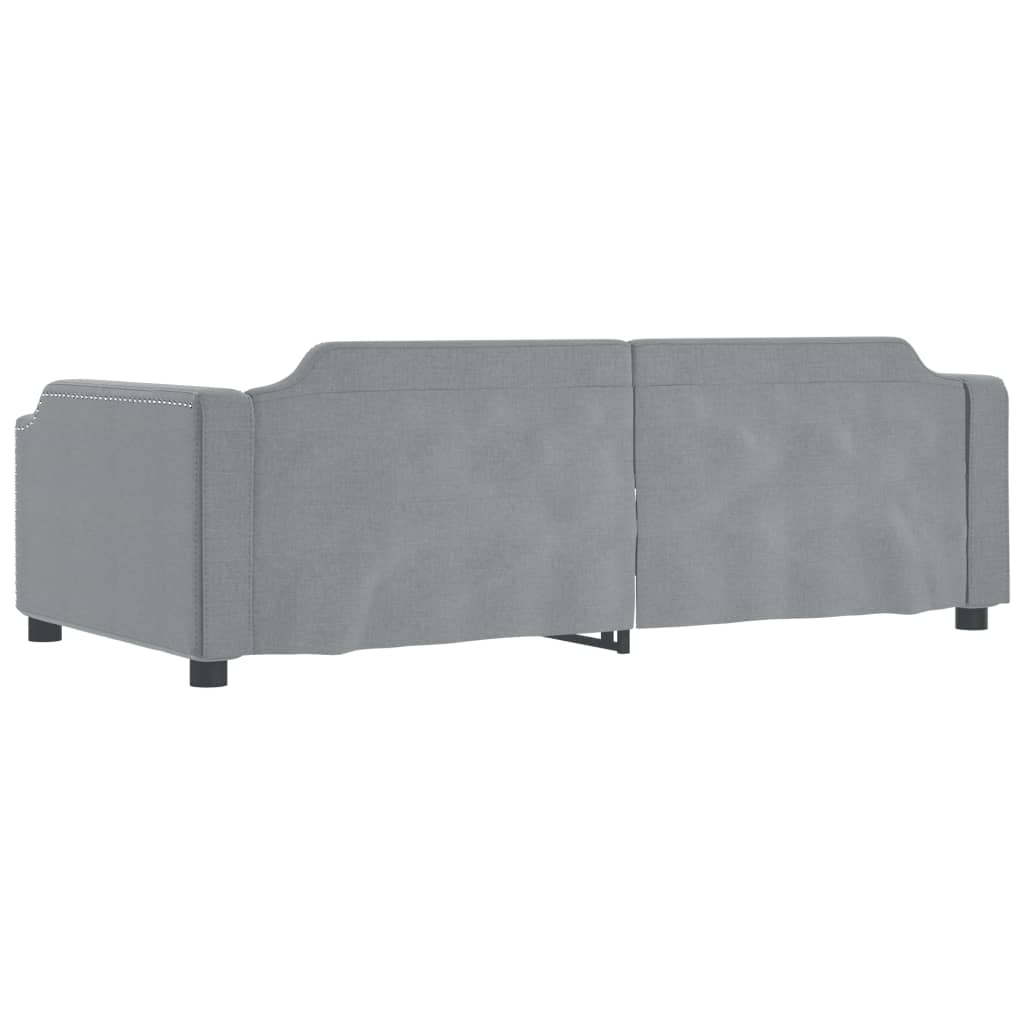Sofá-cama 90x190 cm tecido cinzento-claro