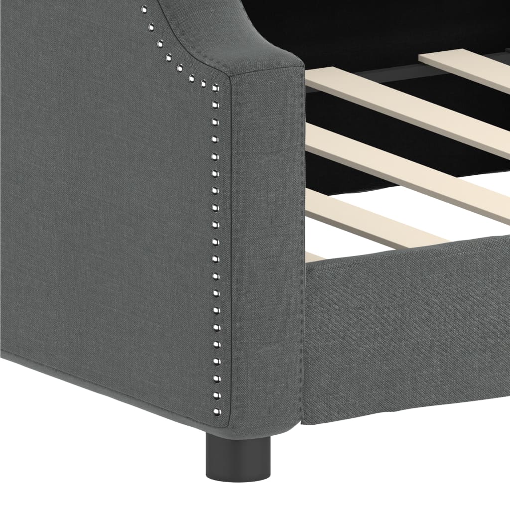Sofá-cama 90x190 cm tecido cinzento-escuro