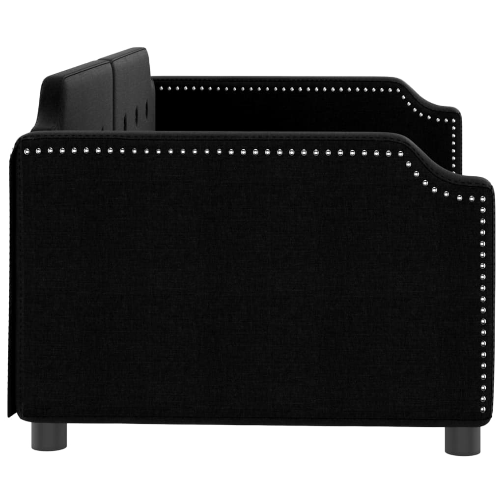 Sofá-cama 90x190 cm tecido preto