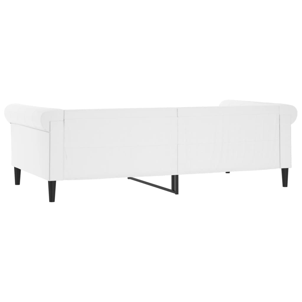 Sofá-cama 100x200 cm couro artificial branco