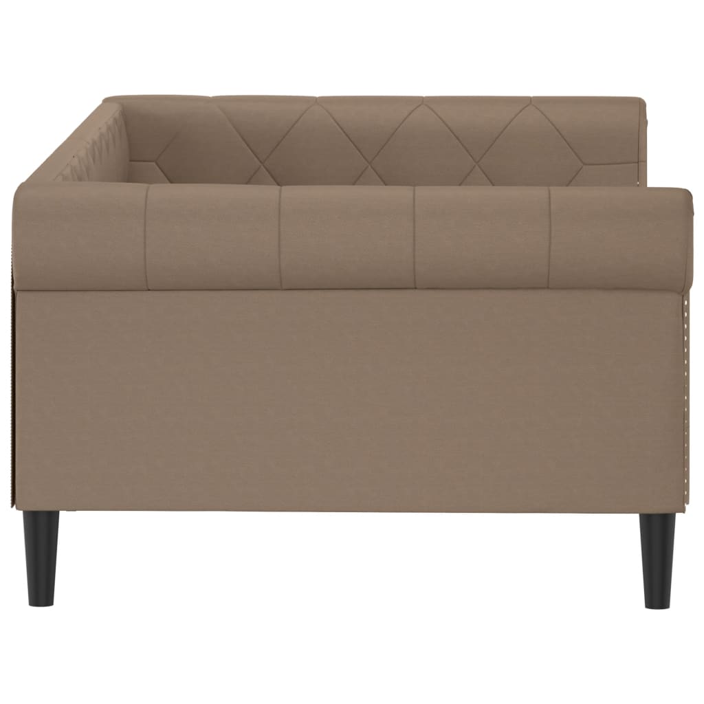 Sofá-cama 100x200 cm couro artificial cappuccino