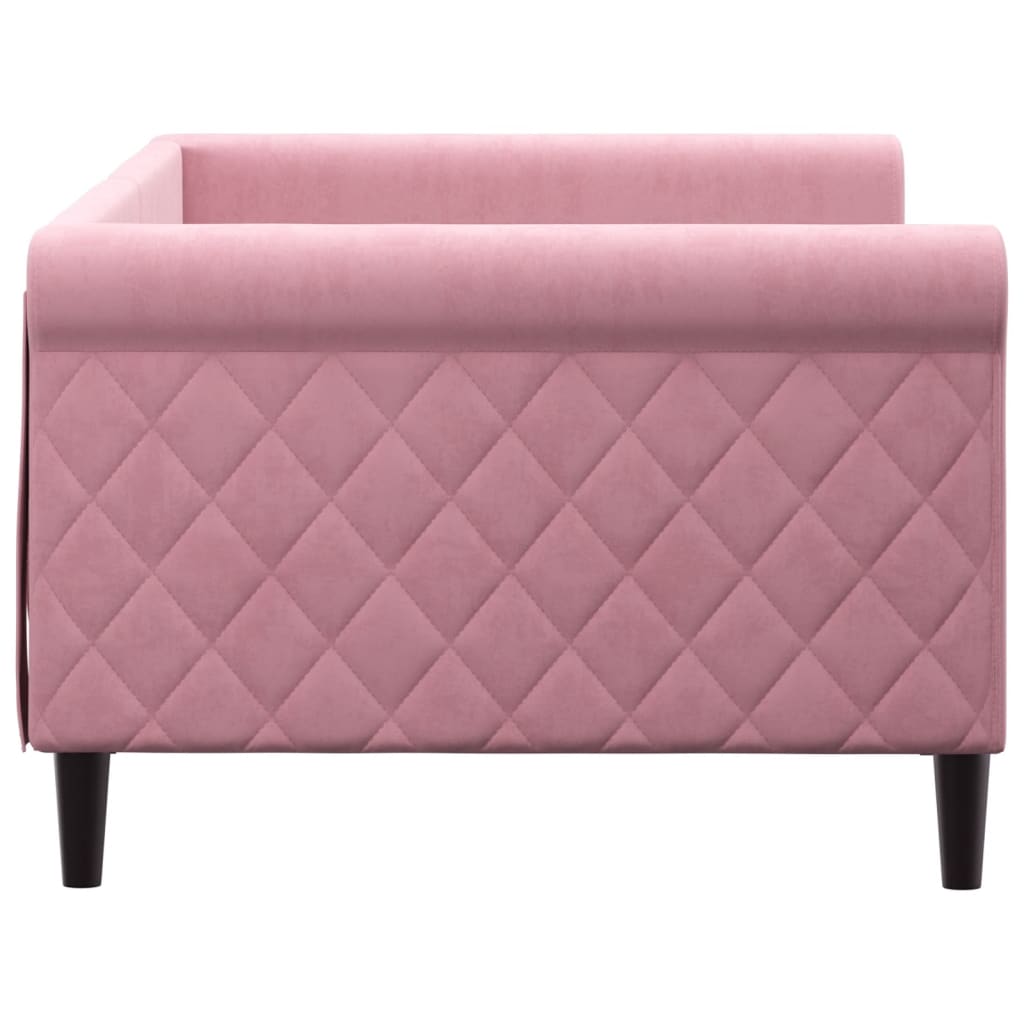 Sofá-cama 90x200 cm veludo rosa