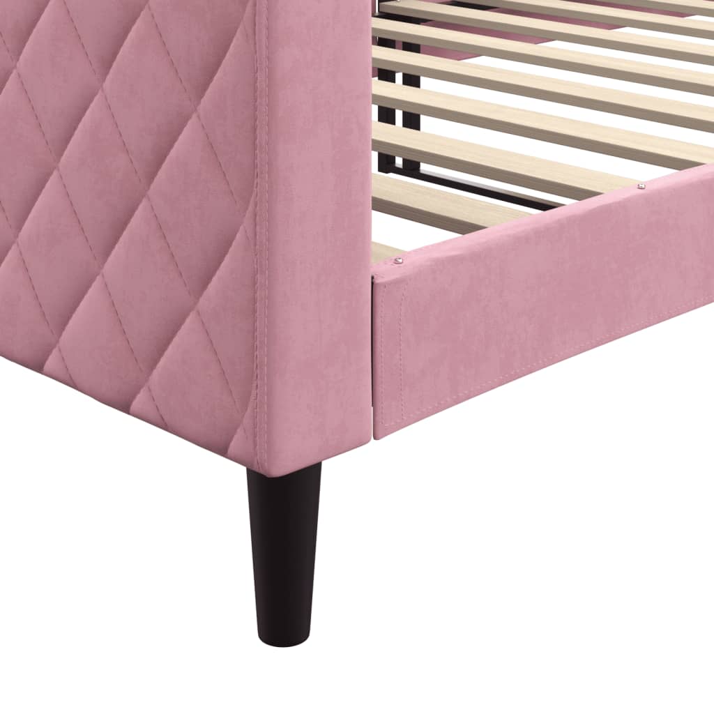 Sofá-cama 90x200 cm veludo rosa