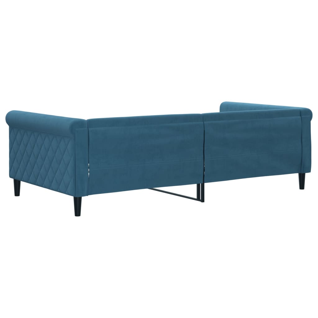 Sofá-cama 100x200 cm veludo azul