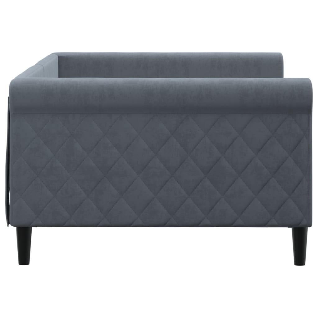Sofá-cama 100x200 cm veludo cinzento-escuro