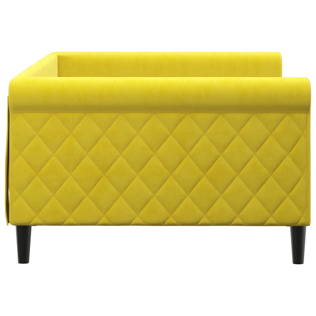 Sofá-cama 100x200 cm veludo amarelo