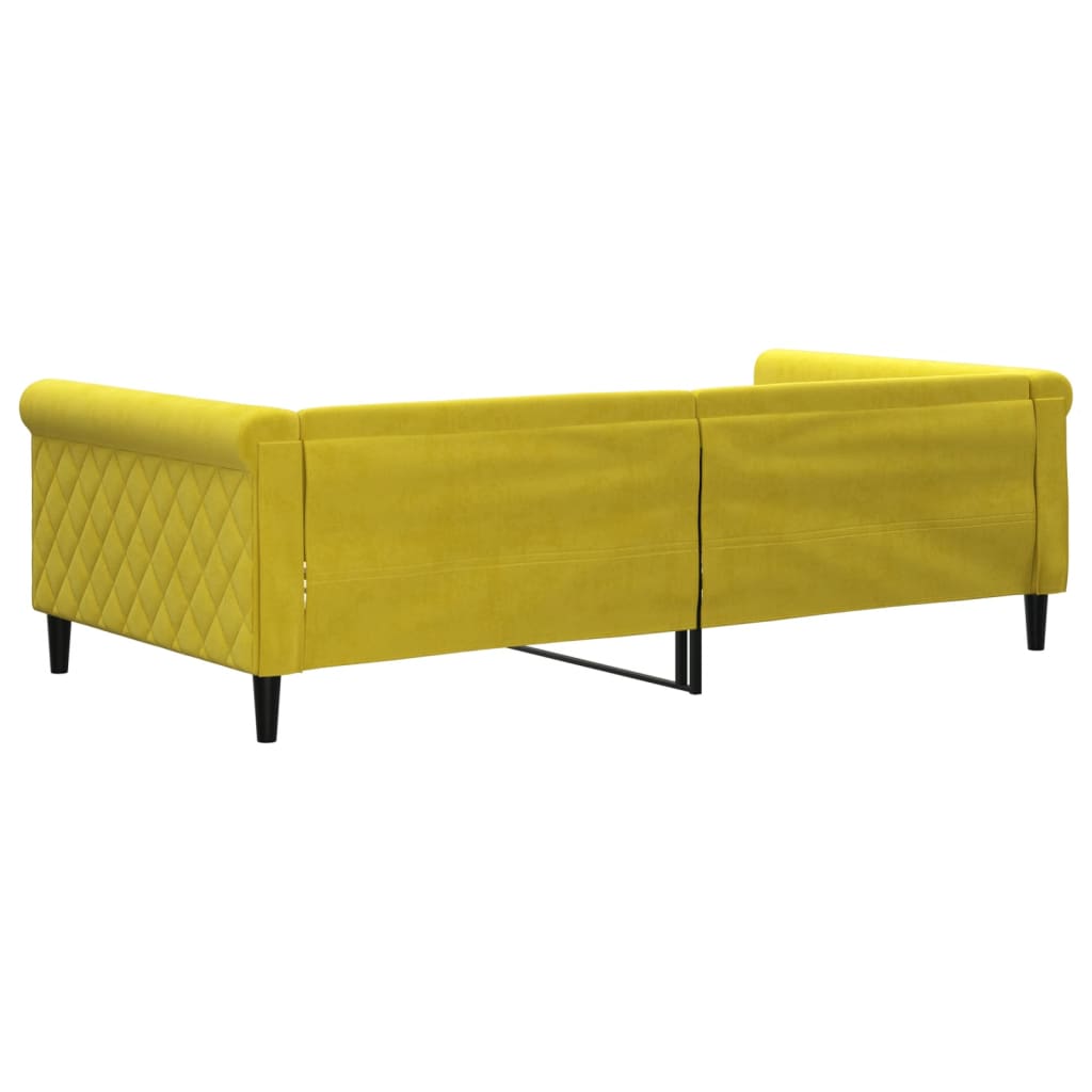 Sofá-cama 100x200 cm veludo amarelo