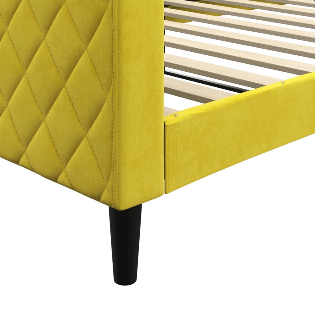 Sofá-cama 100x200 cm veludo amarelo