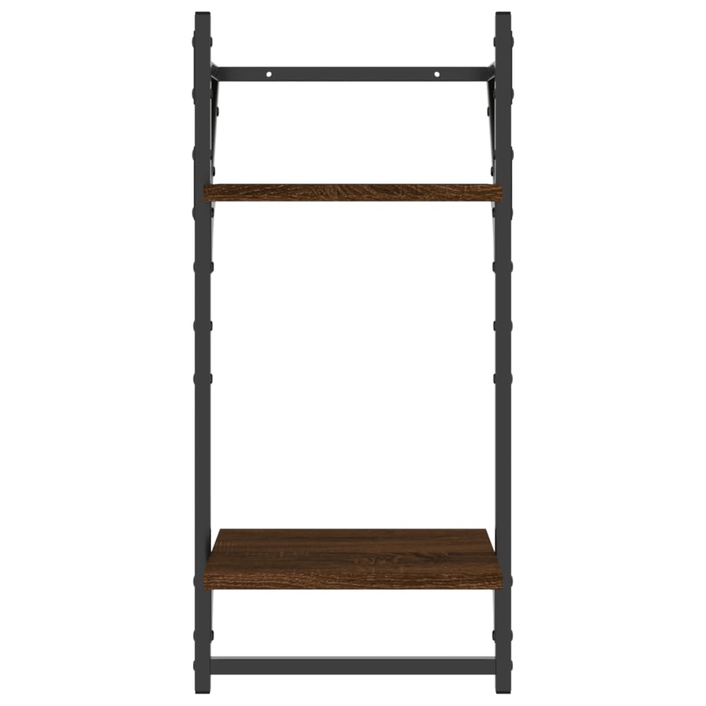 Estante 2 prat. c/ barras 2 pcs 30x25x65 cm carvalho castanho