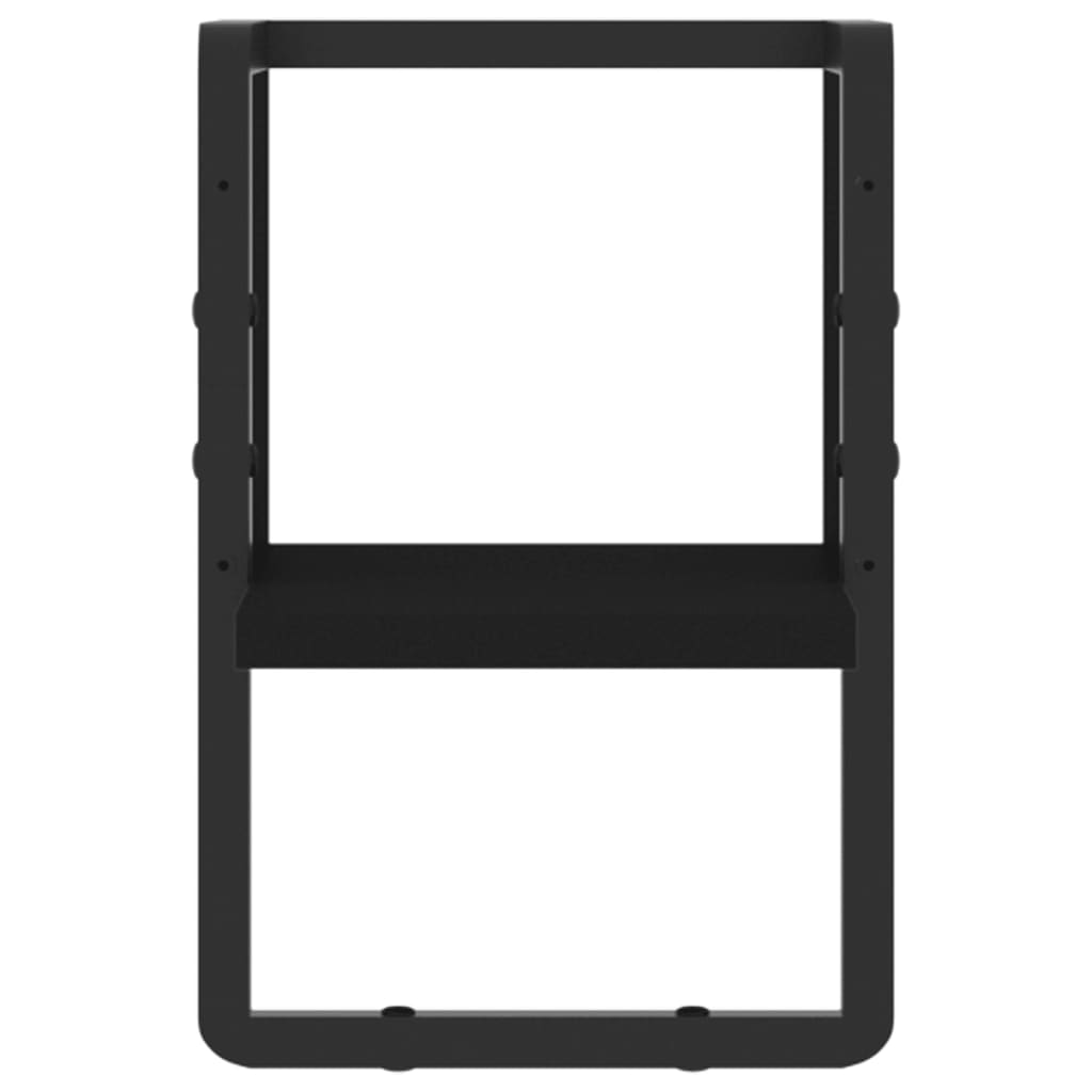 Prateleira de parede com barra 20x25x30 cm preto