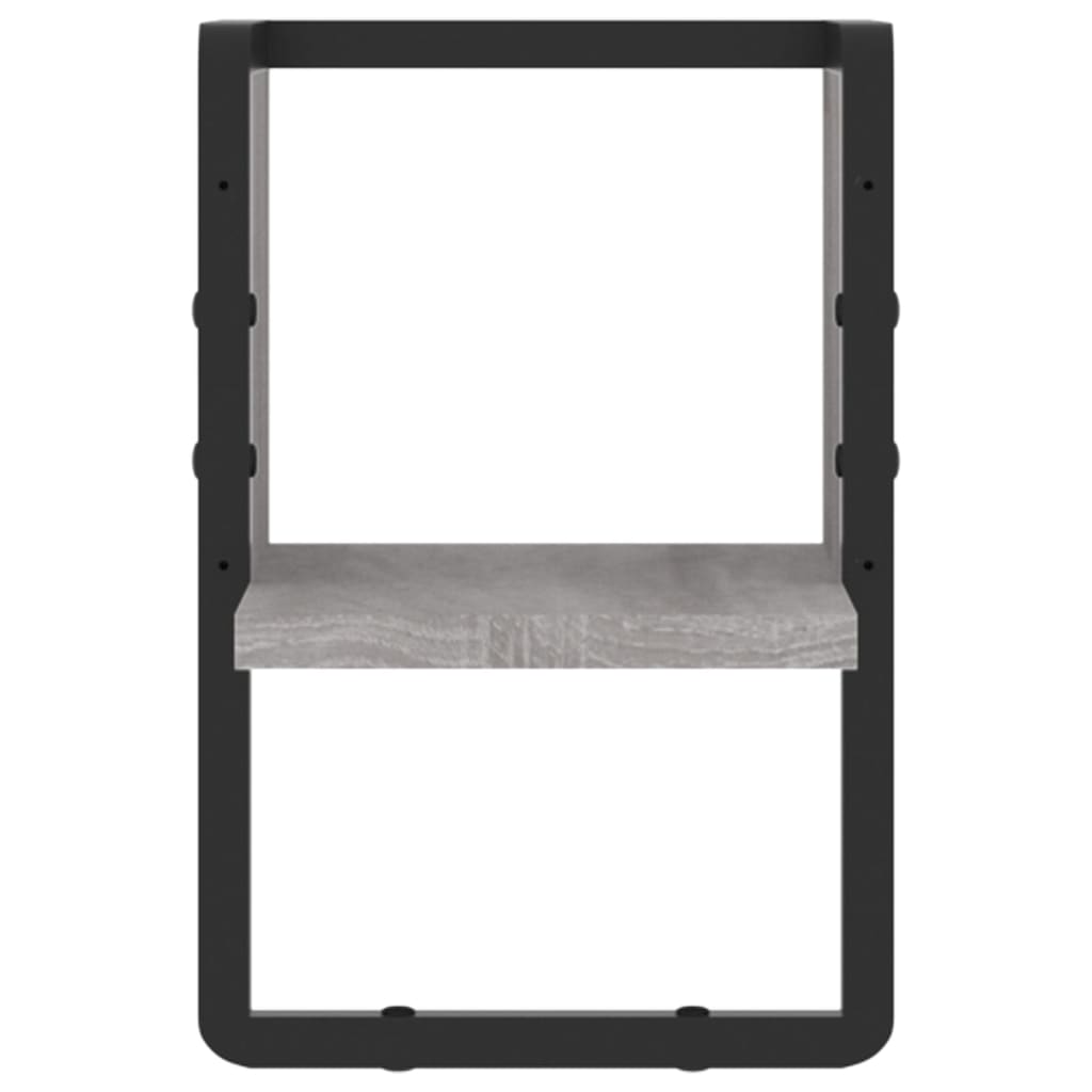 Prateleira de parede com barra 20x25x30 cm cinzento sonoma