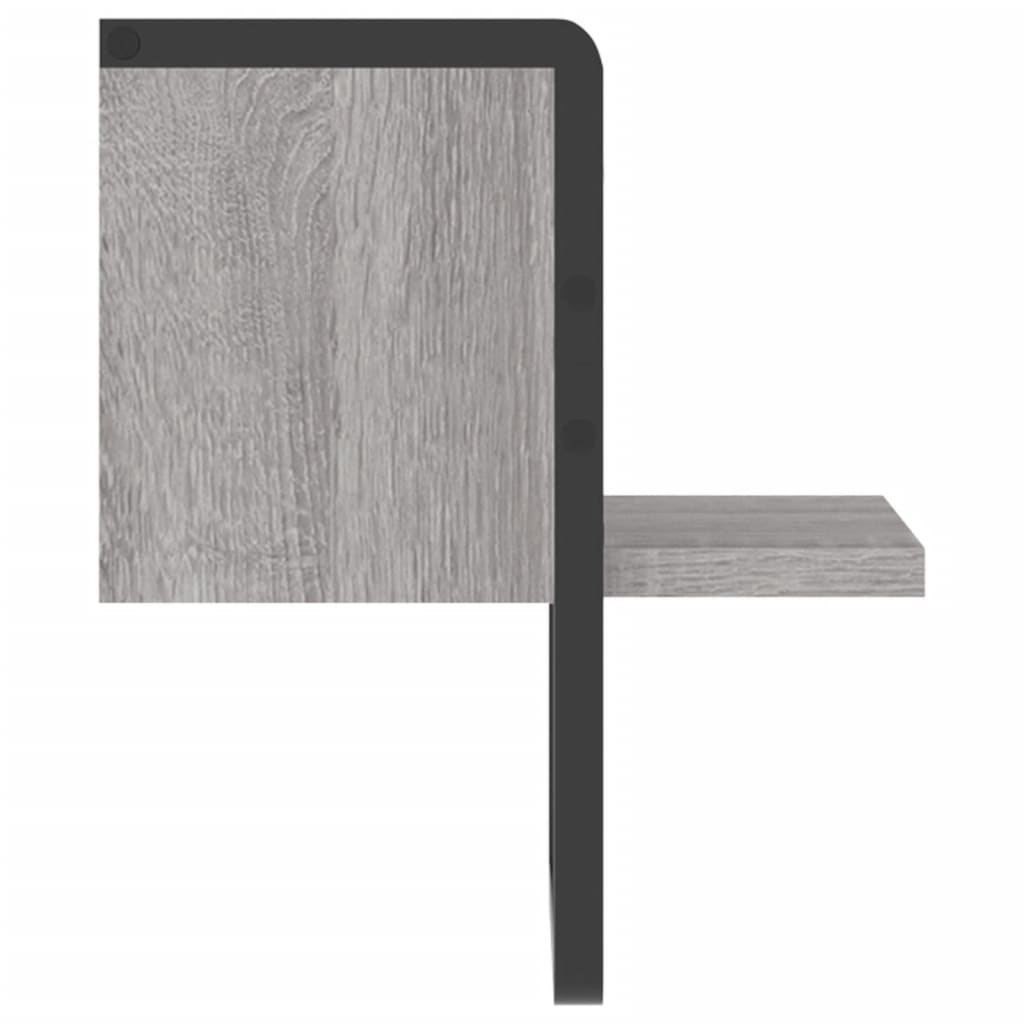 Prateleira de parede com barra 20x25x30 cm cinzento sonoma