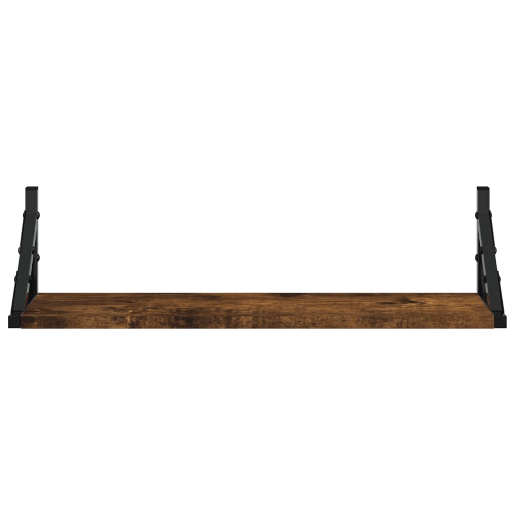 Prateleiras de parede 2 pcs 60x15x15,5 cm carvalho fumado