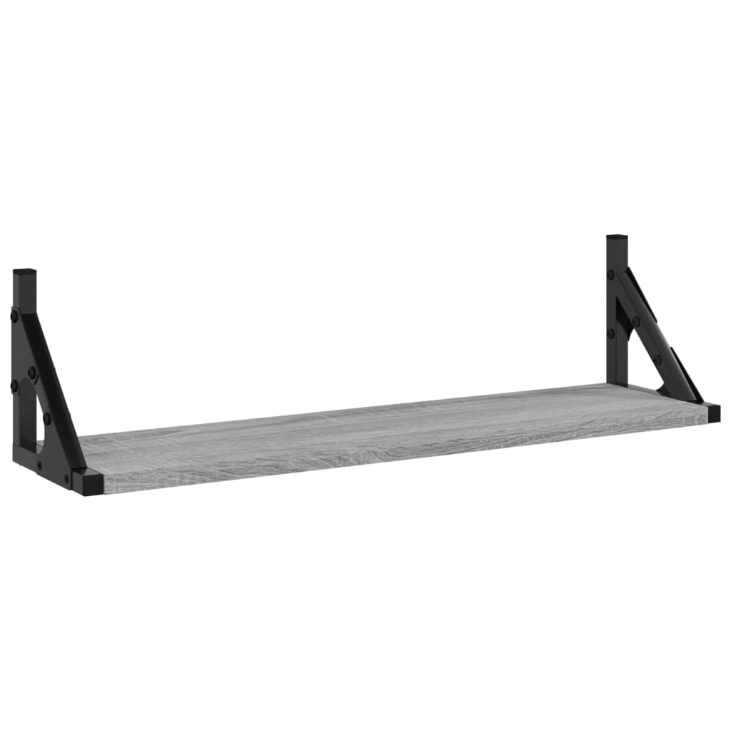 Prateleiras de parede 2 pcs 60x15x15,5 cm cinzento sonoma