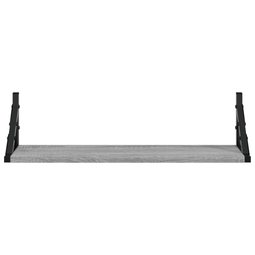 Prateleiras de parede 2 pcs 60x15x15,5 cm cinzento sonoma