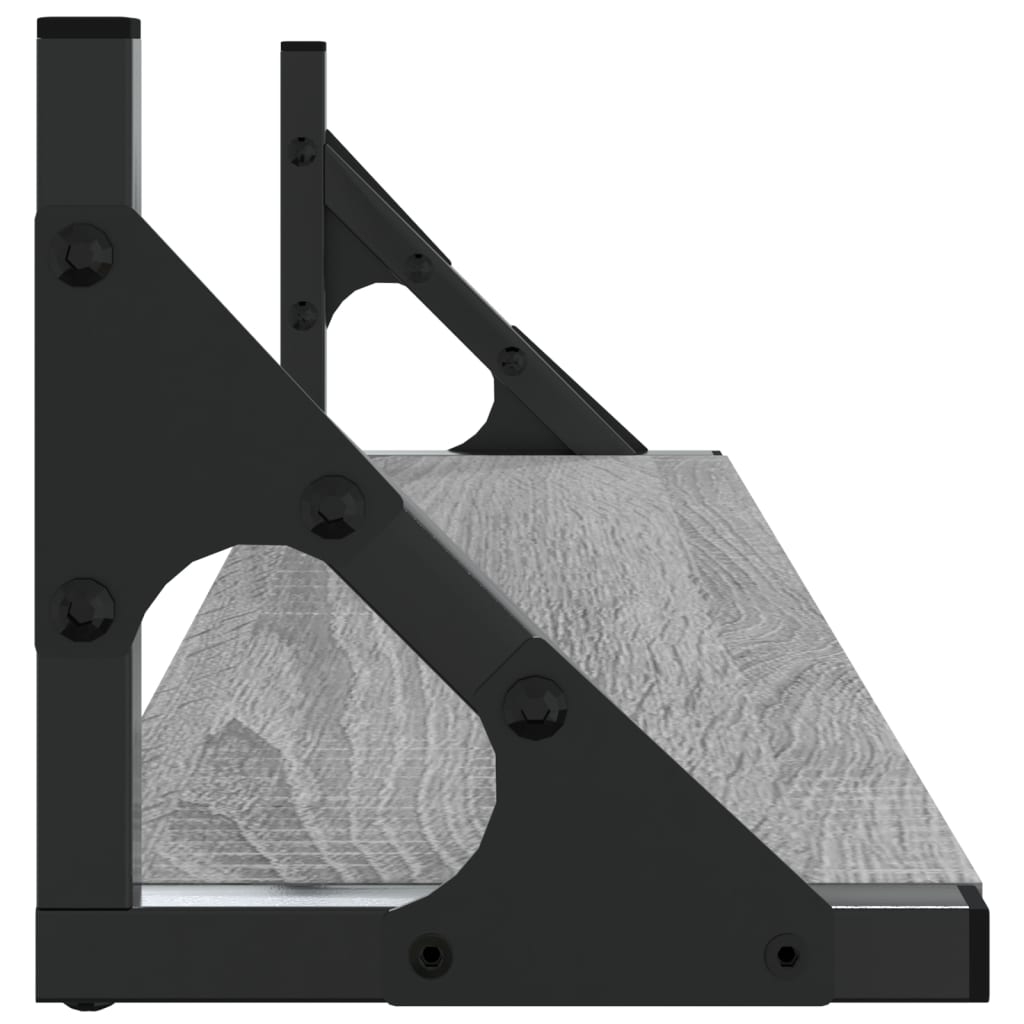 Prateleiras de parede 2 pcs 60x15x15,5 cm cinzento sonoma