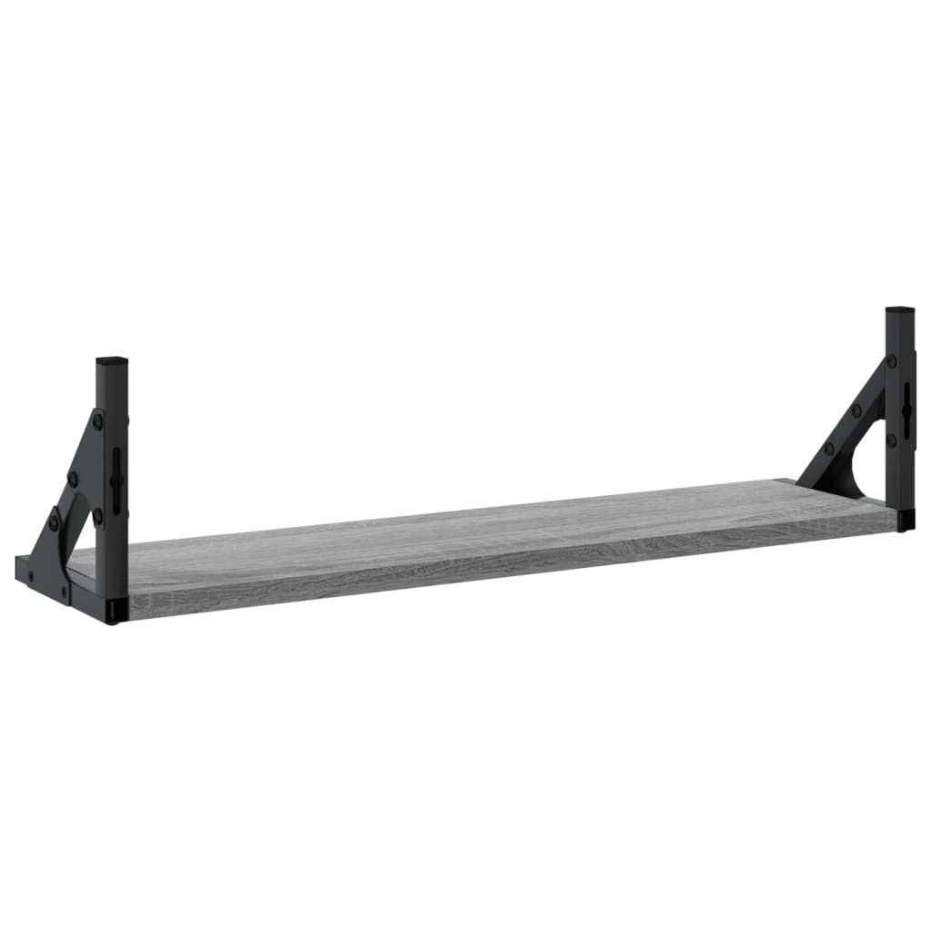 Prateleiras de parede 2 pcs 60x15x15,5 cm cinzento sonoma
