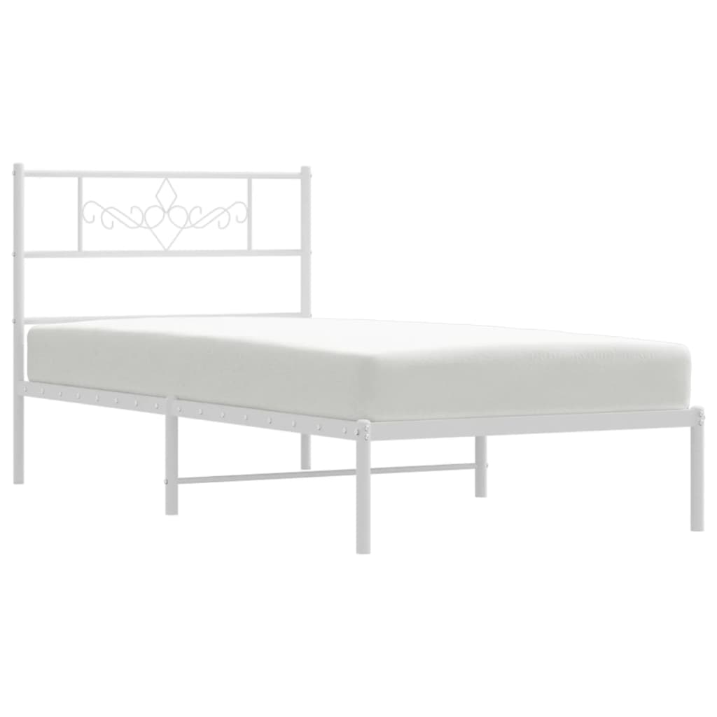 Estrutura de cama sem colchão com cabeceira 75x190 cm branco