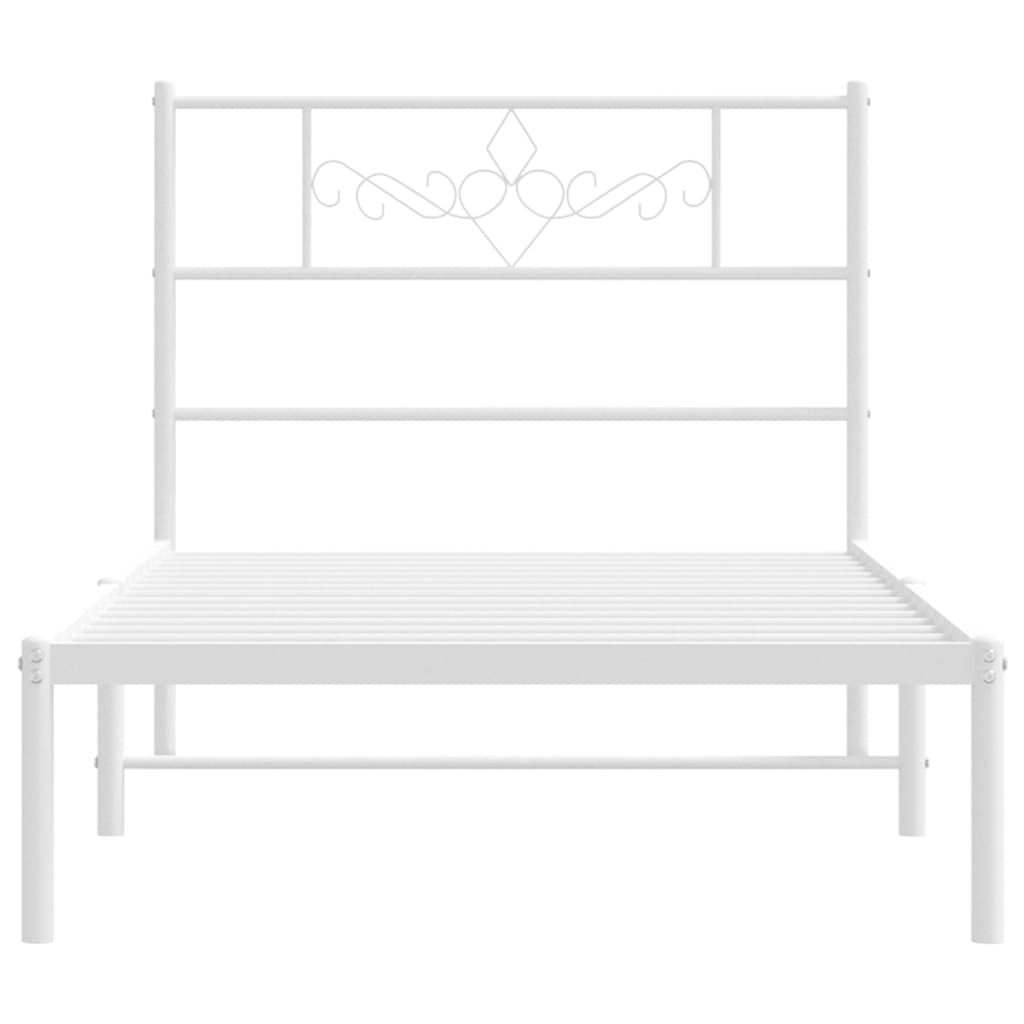 Estrutura de cama sem colchão com cabeceira 75x190 cm branco
