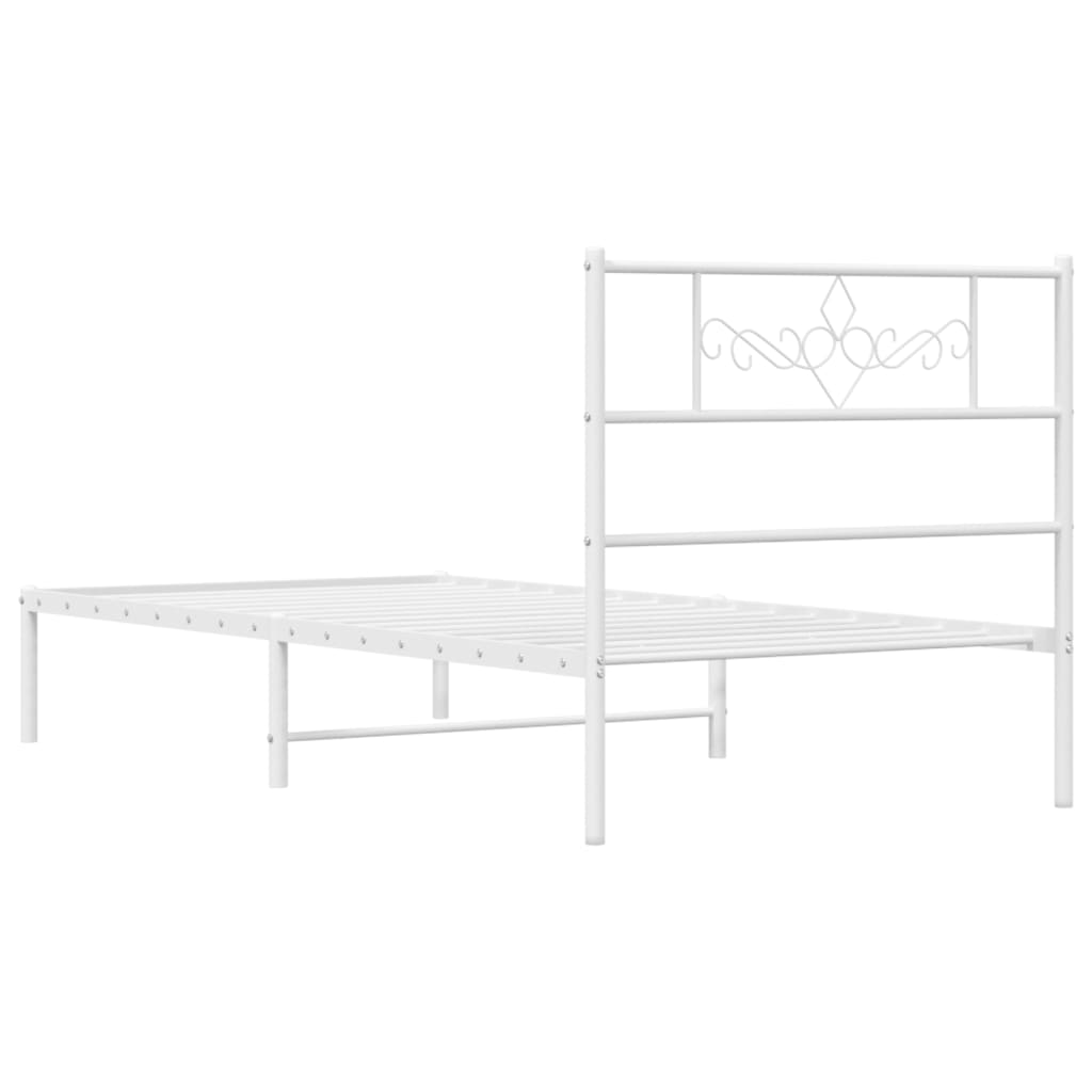 Estrutura de cama sem colchão com cabeceira 75x190 cm branco