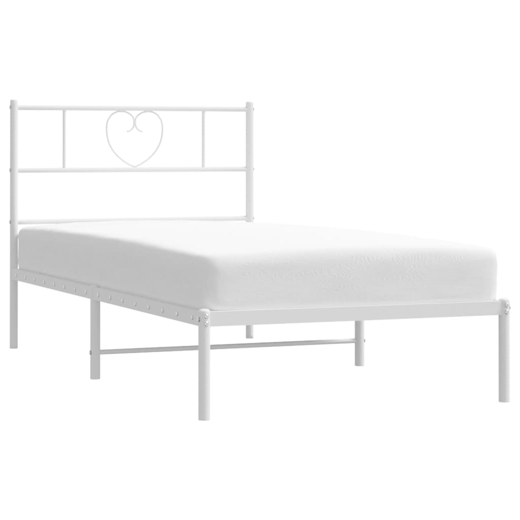Estrutura de cama com cabeceira 80x200 cm metal branco