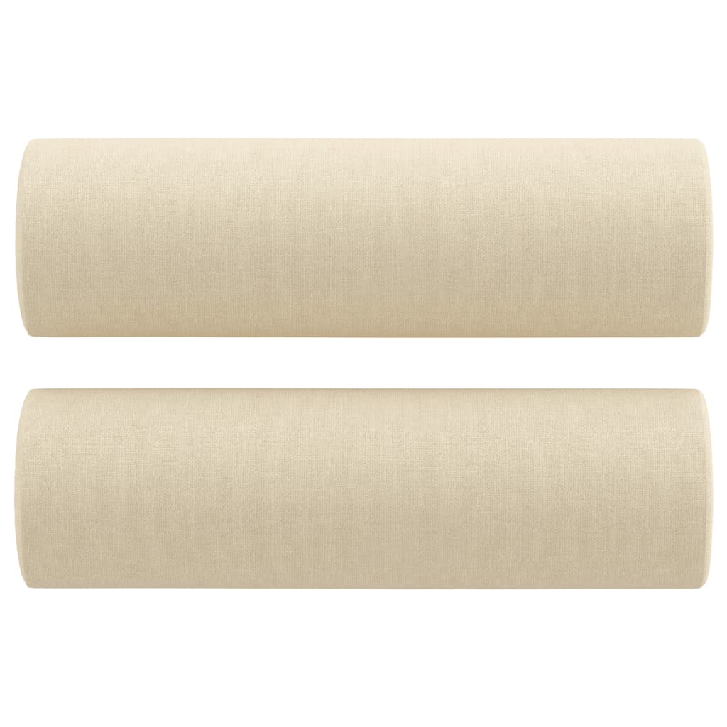 Sofá 2 lugares + almofadas decorativas 140 cm tecido cor creme