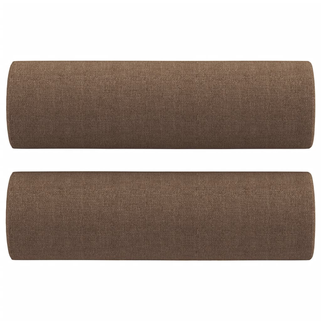 Sofá 3 lugares + almofadas decorativas 180 cm tecido castanho