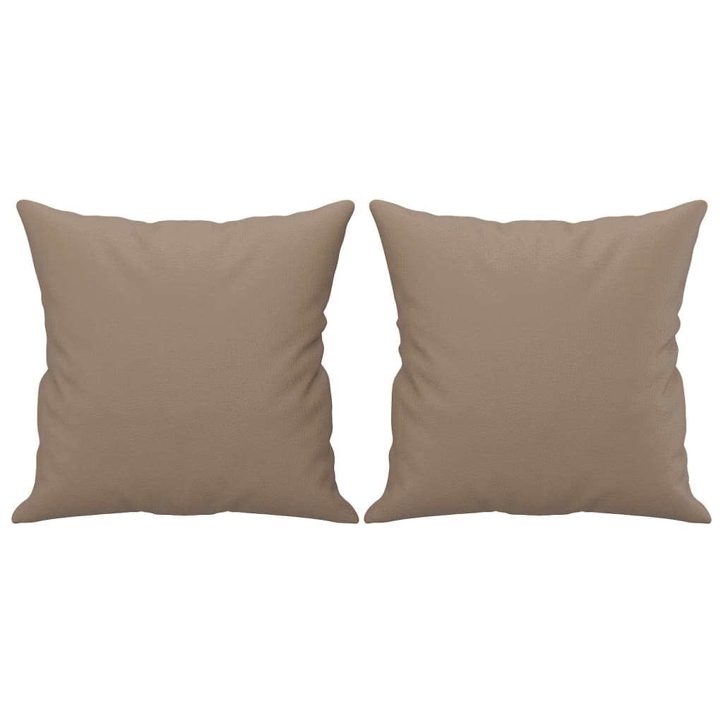 Sofá 2 lugares + almofadas 120 cm couro artificial cappuccino