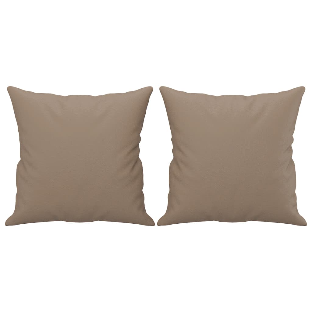 Sofá 2 lugares + almofadas 140 cm couro artificial cappuccino