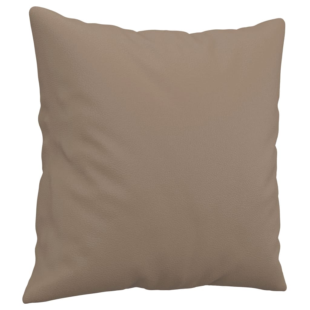 Sofá 2 lugares + almofadas 140 cm couro artificial cappuccino